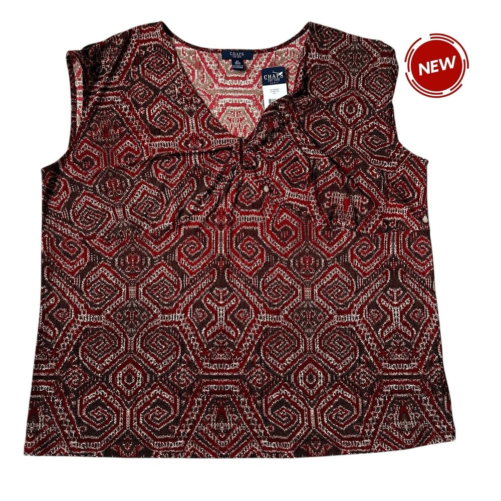 Chaps Multicolor Sleeveless Blouse Women Top Plus Size 3X NWT | 3-28